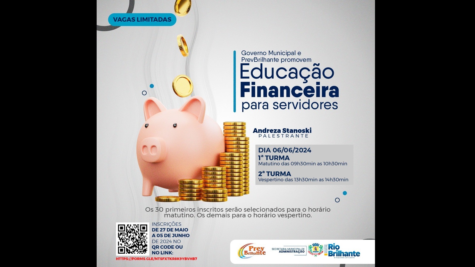 Governo Municipal e PrevBrilhante promovem capacitação sobre Educação Financeira para Servidores